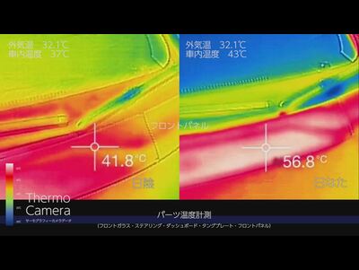炎天下の「日なた」と「日陰」の車内温度の違いを検証