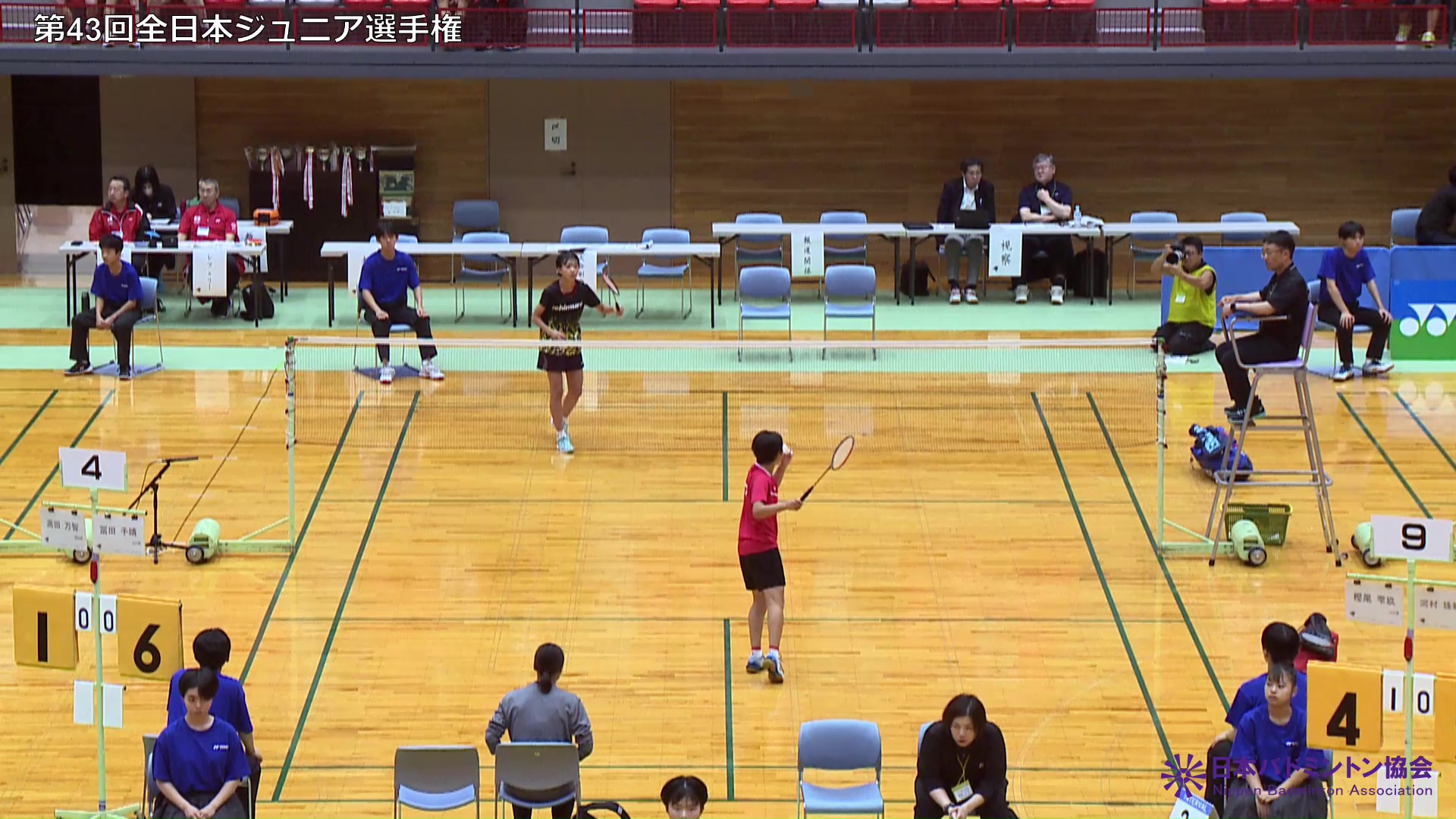 【第４３回全日本ジュニアバドミントン選手権大会】ジュニア新人の部　女子シングルス準々決勝（冨田千晴 vs 高田万智）