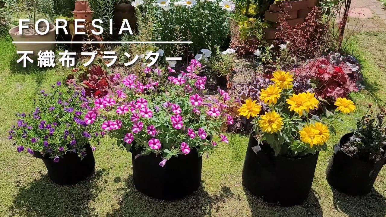 不織布プランター 12ガロン 2個入り フェルトプランター 植木鉢 13号 不織布ポット 幅40cm×高さ35cm 44リットル FORESIA |  | 17