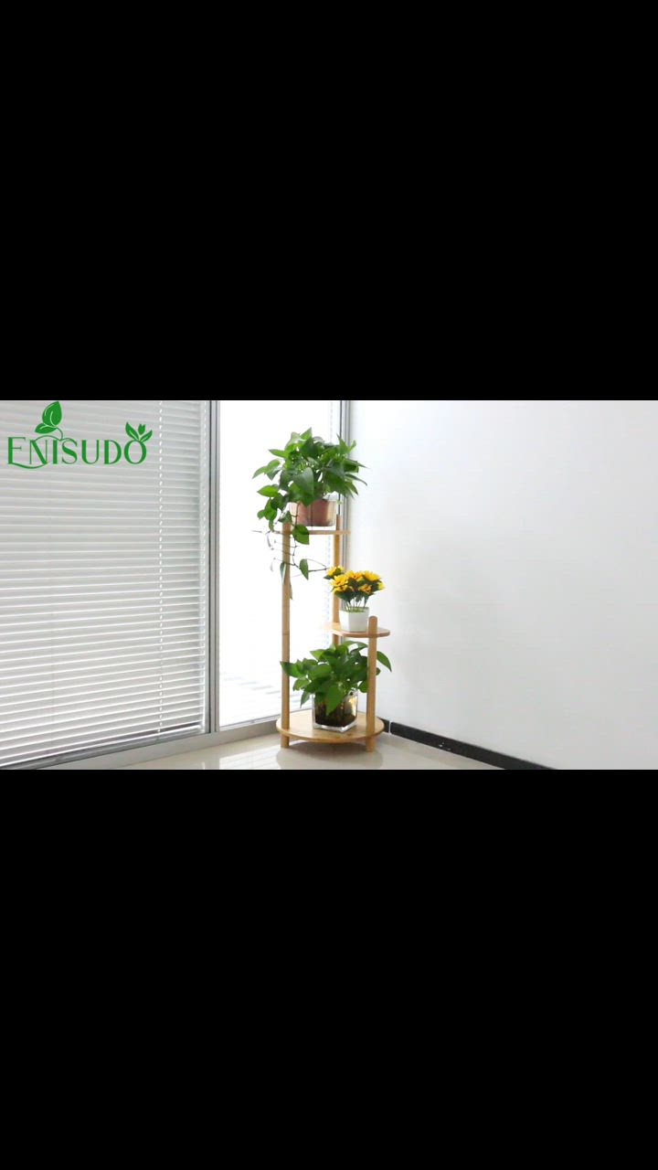 フラワースタンド 花台 3段 竹製 おしゃれ 室内/屋外 玄関