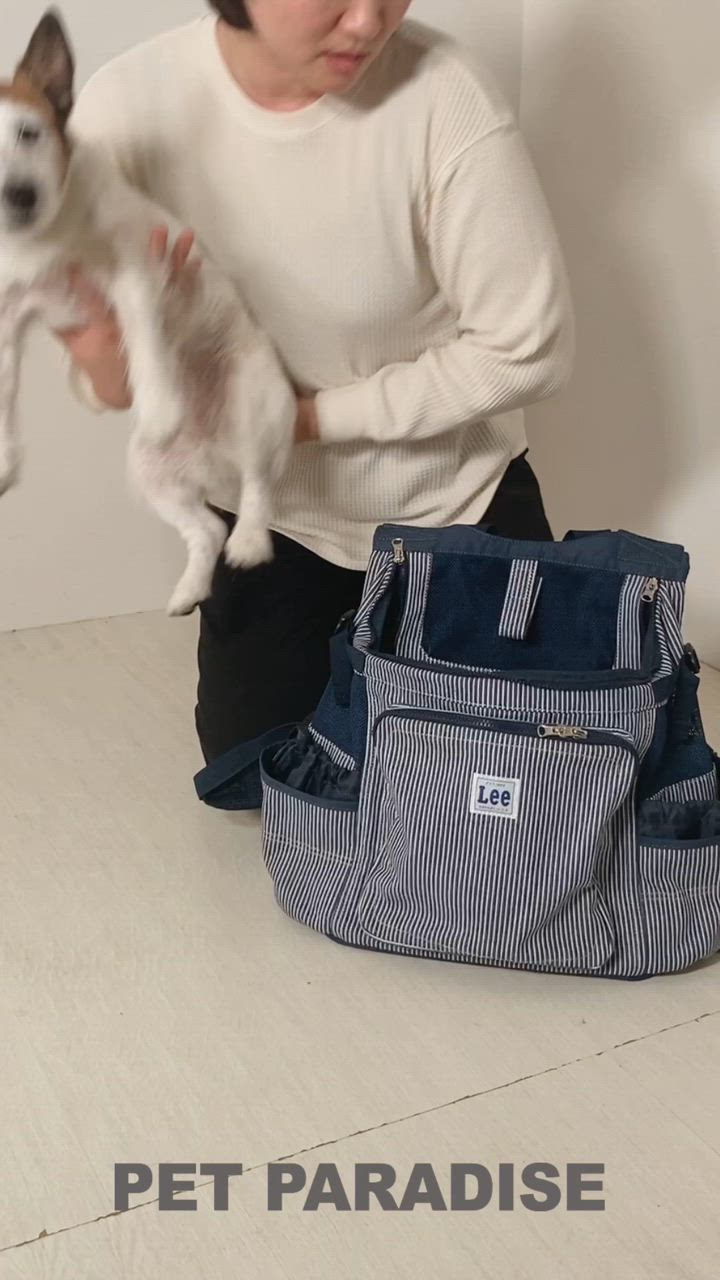 Lストライプペットキャリーバッグ ペットキャリー ペット用 猫