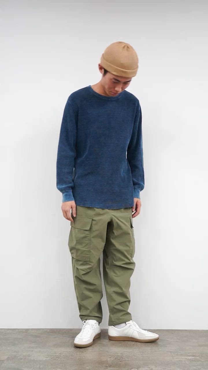 ⭐️売切御免⭐️インディゴ染め×刺し子デニム ダッフルコート　ビッグシルエット EDWIN 505ZXX REGULAR ストレートデニム【裾上げ済み