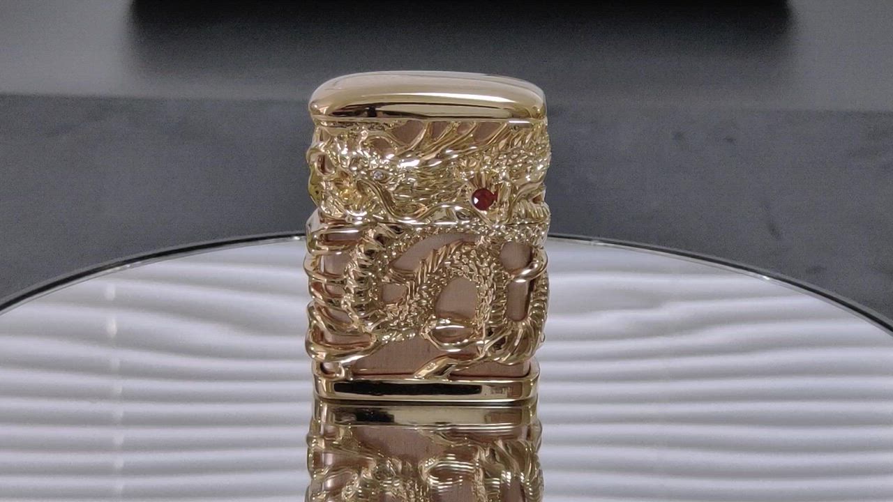 ZIPPO ライター ドラゴン メタルジャケット 天龍 ピンクゴールド