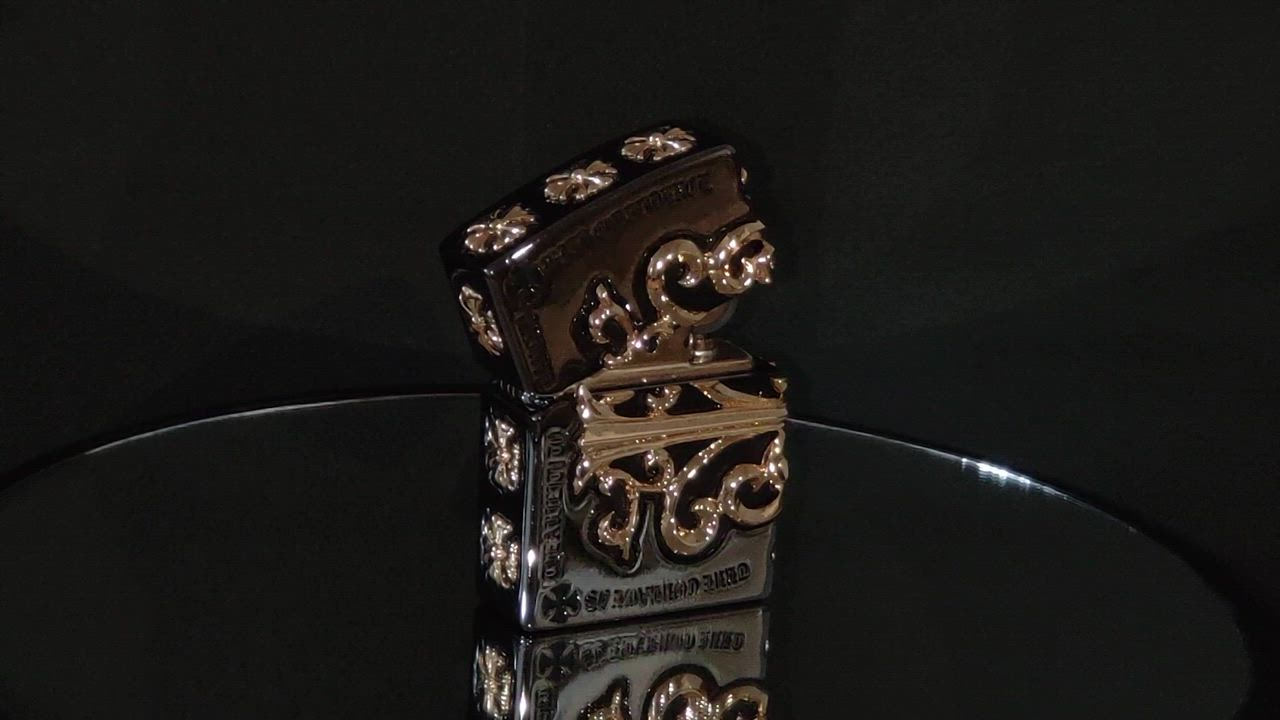 新品 両面クロス 立体メタルZippo 特注モデル 全面加工 ZIPPO ライター メタルジャケット 超重厚 ブラックニッケル