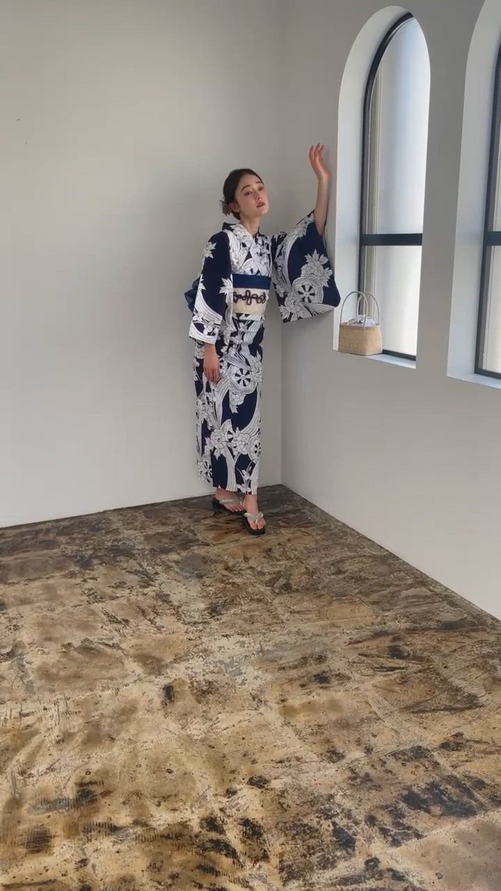 こちら即日発　うたたね　utatane 浴衣4点セット 藍色に古典菖蒲と御所車 5010245111.jpg?fitin=272:272