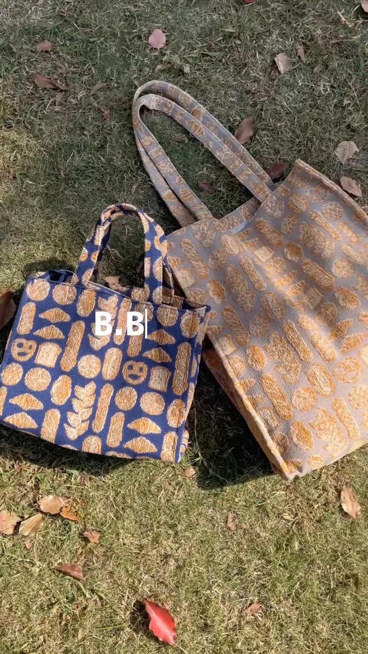 トートバッグL B.Baguette ビー・バゲット パン柄 a4 縦 肩掛け
