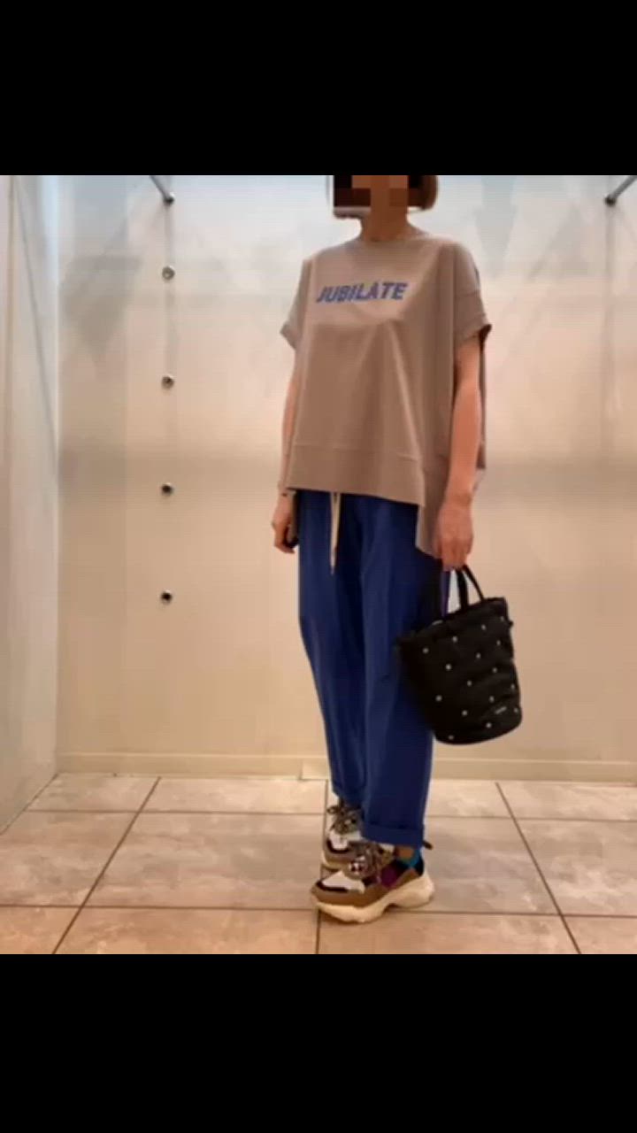 パシオーネ 半袖 カットソー デニムタッチ ドルマン モモンガ袖 PASSIONE 20％OFF パシオーネ オーバーシルエットデニムブラウス