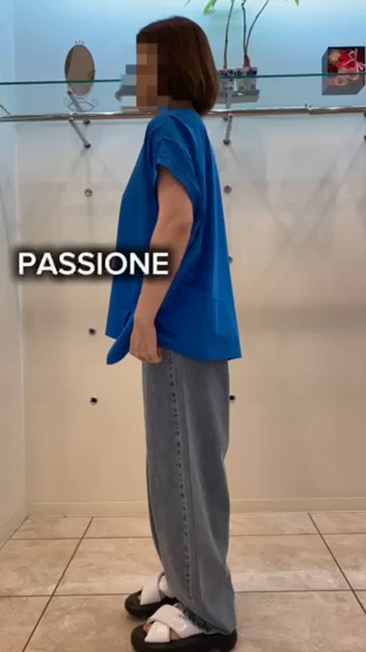 PASSIONE パシオーネ カーブシルエットデニムパンツ ブリーチ