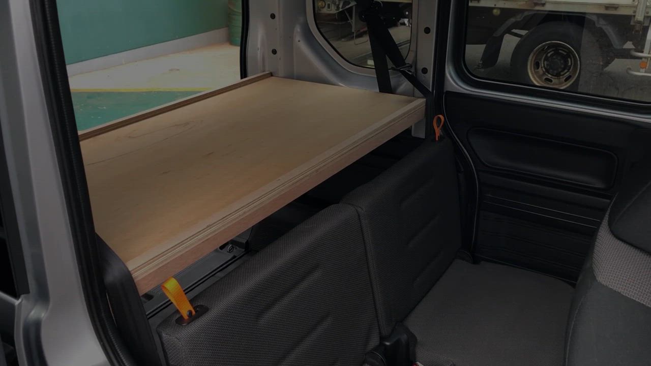 ナマズ　N-VAN車内用折りたたみシート 黒 合成皮革 付属品あり シートオーガナイザー | カー用品のセイワ