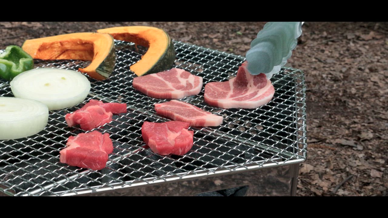 バーベキューコンロ バーベキューグリル 焼肉がおいしく焼ける 焚き火台 ヘキサ 折りたたみ コンパクト カマドグリル | DABADA | 19