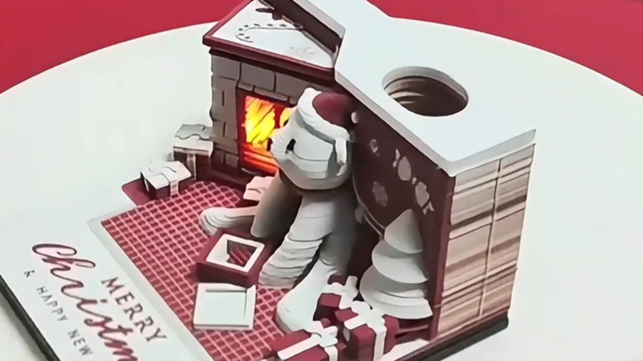 2025年 クリエイティブ クリスマス ホワイトベア 3D 立体