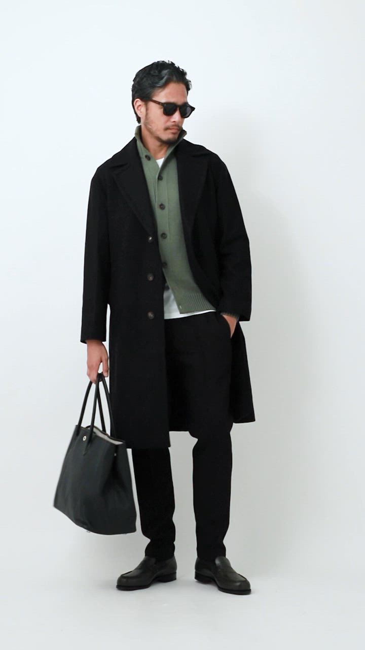 【美品】DIESEL ブラック チェスターコート　サイズL DIESEL（ディーゼル）の「レディース ロングコート ウール