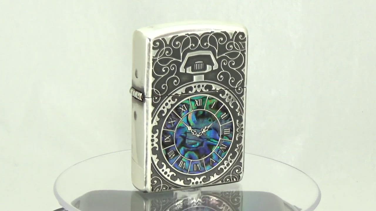 ZIPPO シェルウォッチInlay SV 2-81a 80064 懐中時計 貝貼り 銀