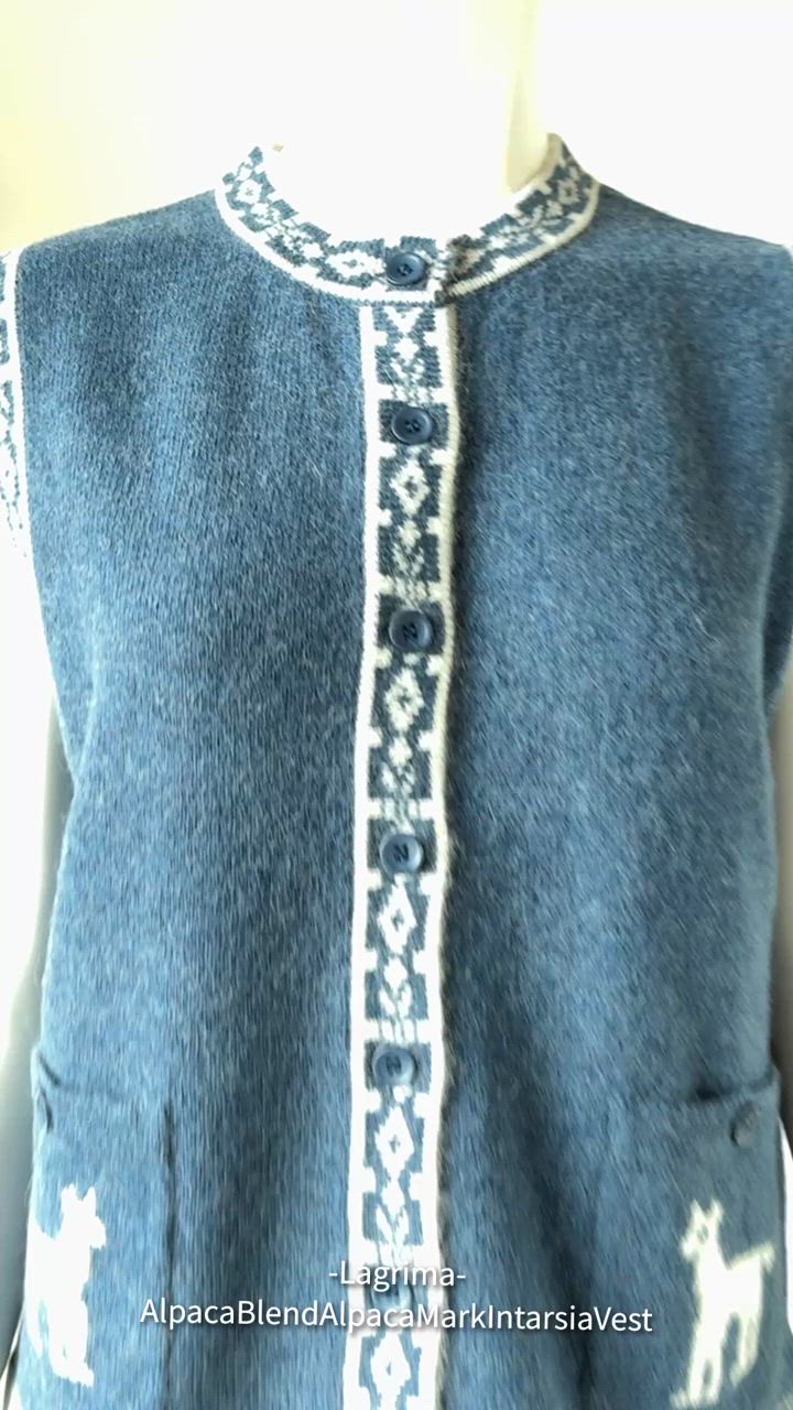 『 アルパカマークインターシャベスト 』 ミセスのベスト 大人のベスト リラックスベスト 40代 50代 60代 |  | 24