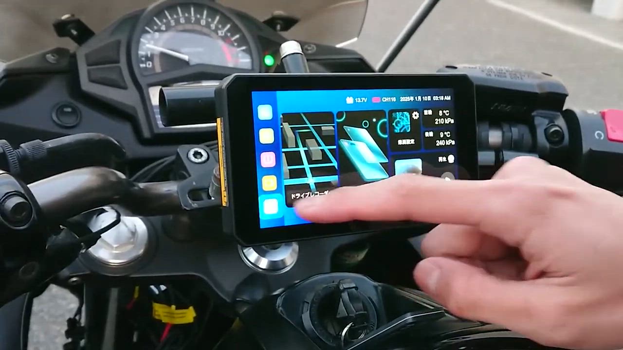 バイク用 ディスプレイオーディオ 防水 5インチスマートモニター ドライブレコーダー 日本の屋外使用対応 DFS搭載 MAXWIN M2S-MAX | MAXWIN | 18