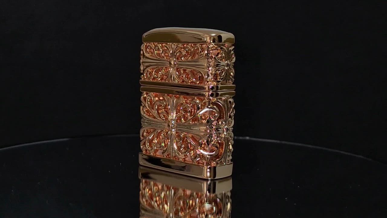 ゴールド CROSS クロス 全面加工 Zippo 特注モデル Zippo ジッポー クロス 十字架 フルメタル ジャケット ゴールド