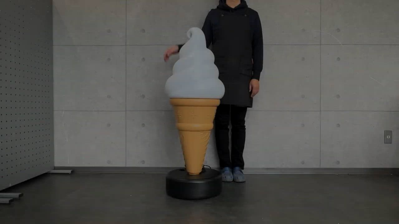 アイスクリーム看板 白とオレンジ 約100センチ 41+NCRFFBML._UF894,1000_QL80_.jpg