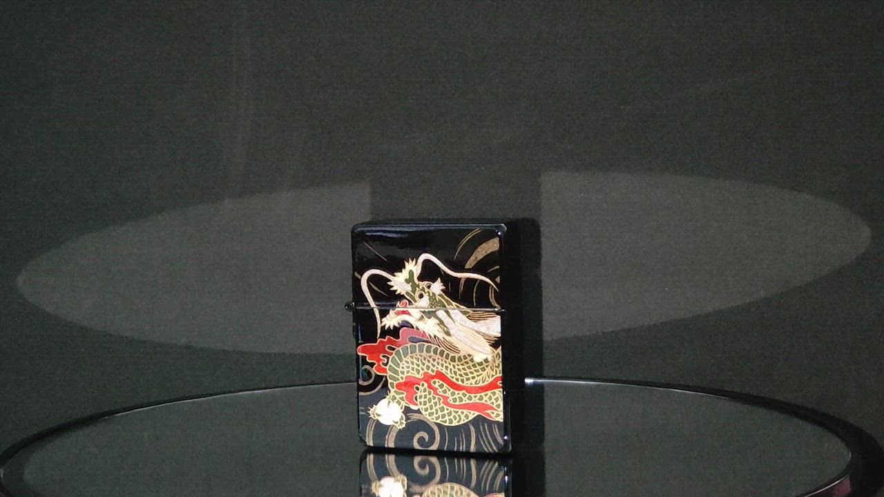 ZIPPO 本金蒔絵 龍 ジッポ ライター 和柄 伝統工芸 漆塗り 梨子