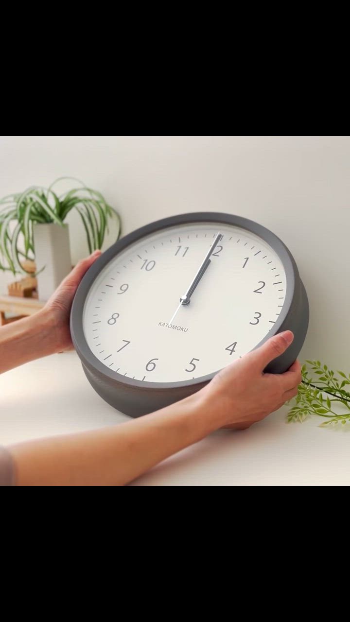 壁掛け時計 電波時計 KATOMOKU muku clock 4 グレー km-57GRRC