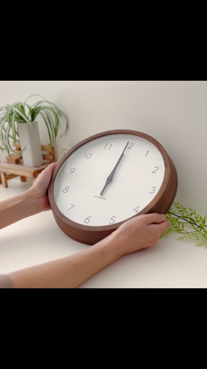 壁掛け時計 電波時計 KATOMOKU muku clock 7 ウォールナット km