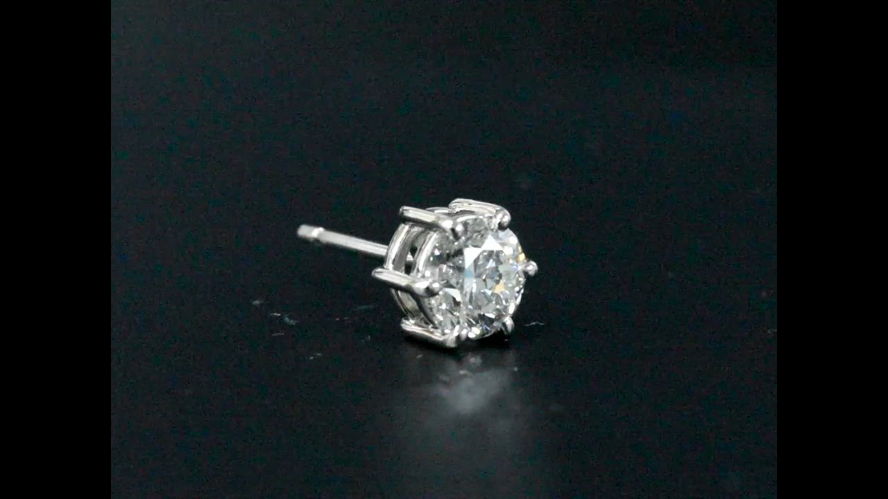 Pt900 1ct ダイヤピアス 片耳 プラチナ 1粒ダイヤモンド 1.002