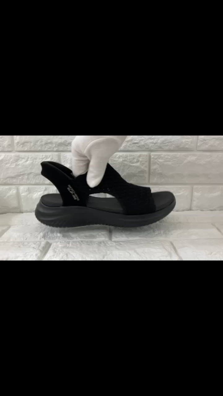 【新品】なとり 摩擦 リスバン　WHITE 黒ポーチ SKECHERS スケッチャーズ 119972 スリップインズ レディース