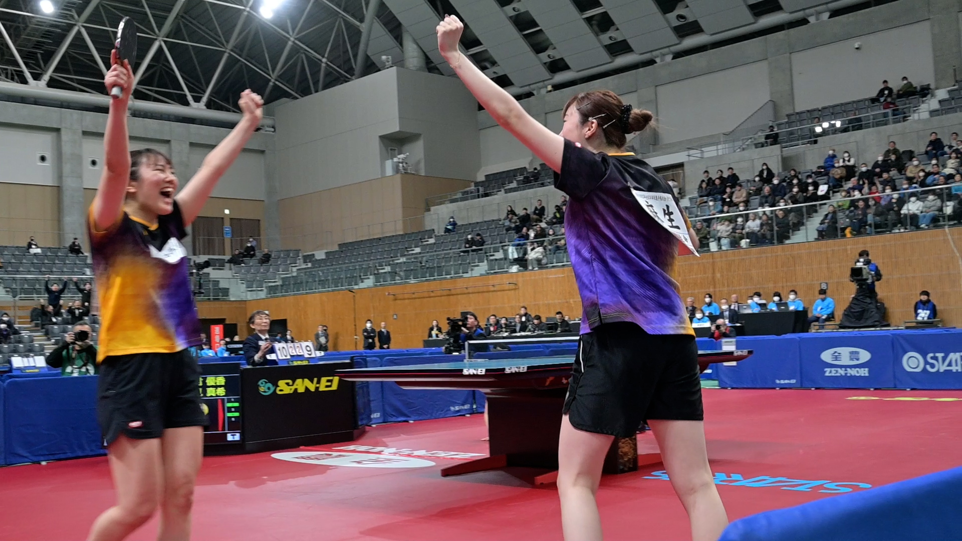 【全日本卓球】女子ダブルス決勝：梅村優香・塩見真希 vs 麻生麗名・笹尾明日香＜ハイライト＞