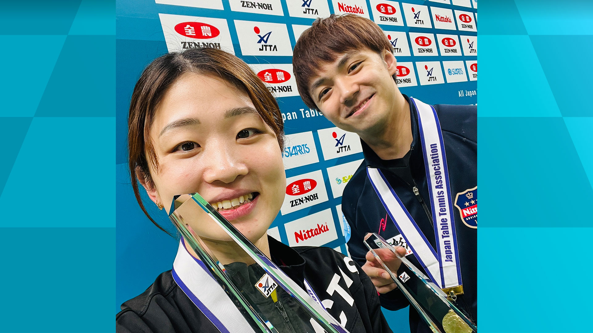 【全日本卓球】混合ダブルス優勝の木造勇人・安藤みなみペアがファンにメッセージ！