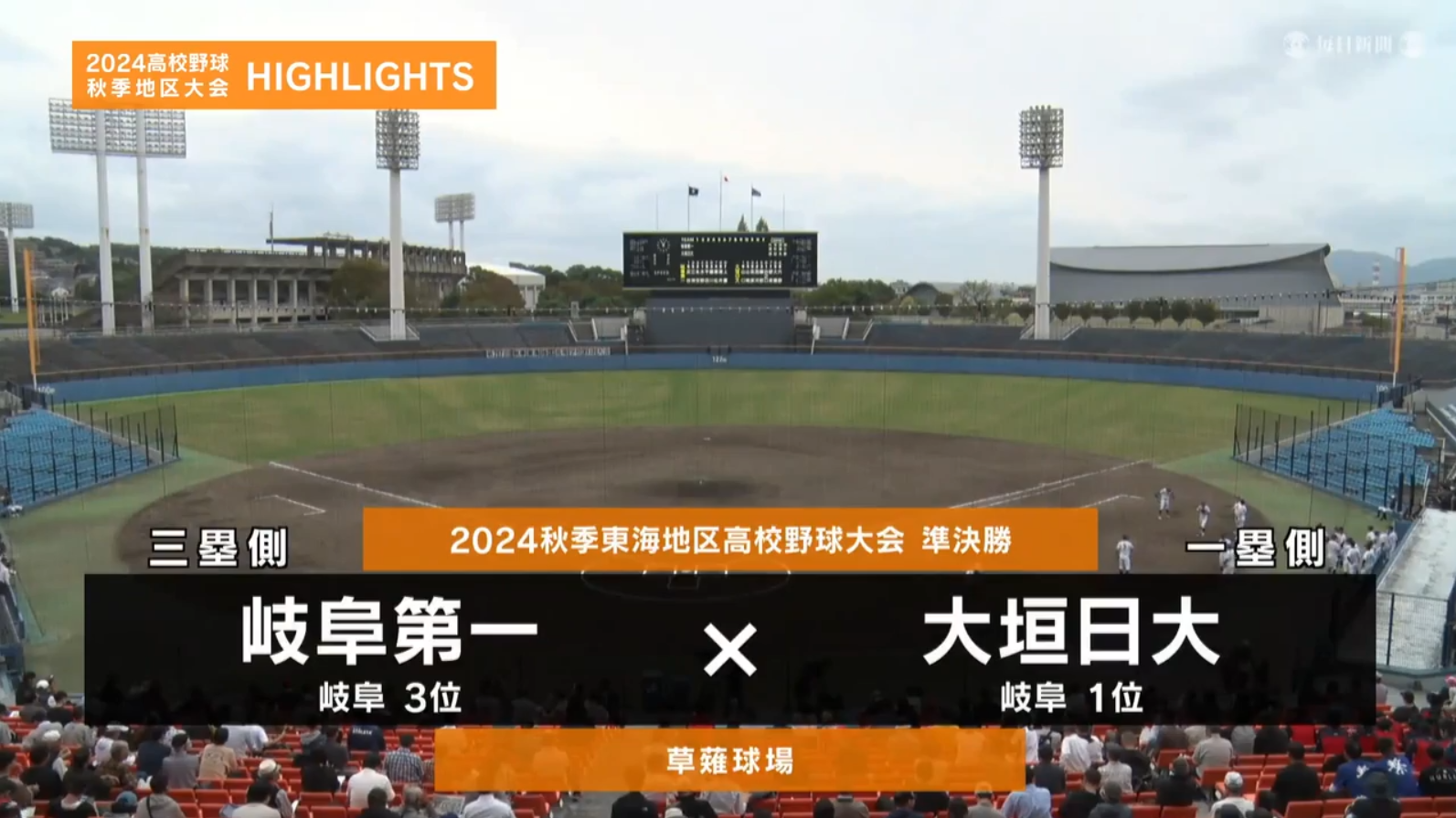 【高校野球秋季地区大会】東海・準決勝（大垣日大 vs 岐阜第一）　ダイジェスト