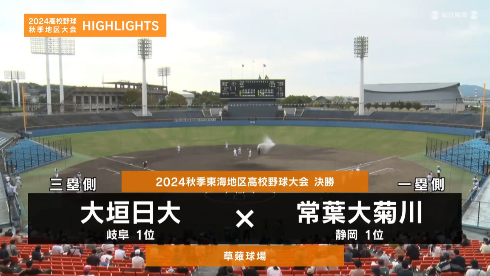 【高校野球秋季地区大会】東海・決勝（常葉大菊川 vs 大垣日大）　ダイジェスト