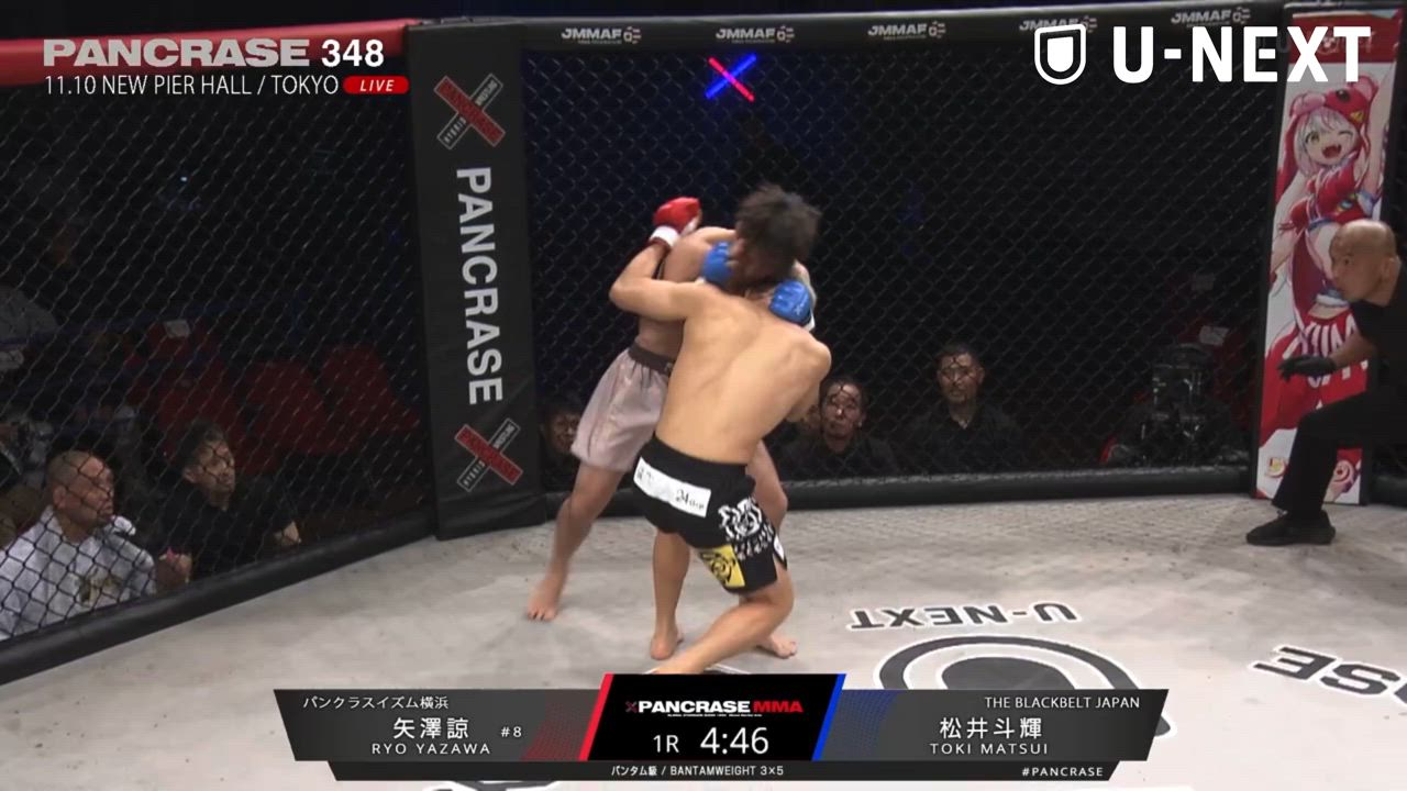 【MMA】1R僅か19秒！松井斗輝が矢澤諒をパウンドアウト！｜PANCRASE348