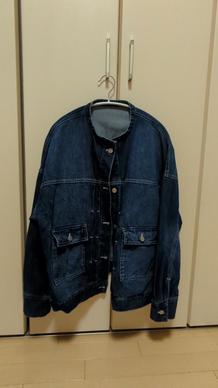 andme デニムジャケット gジャン オーバーサイズノーカラー