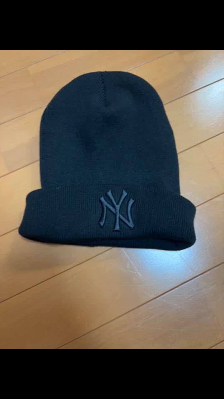 New York Hat/ワッチキャップ/レザー/size L/黒 メンズ