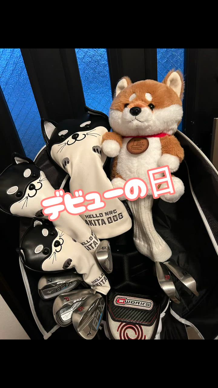 ゴルフ ヘッドカバー ぬいぐるみ 犬 豆柴 茶 かわいい ゴルフ