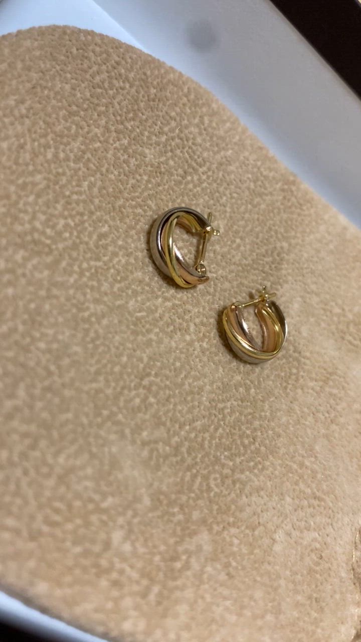 ピアス 18k フープ スリーカラー k18 18金 フープピアス K18