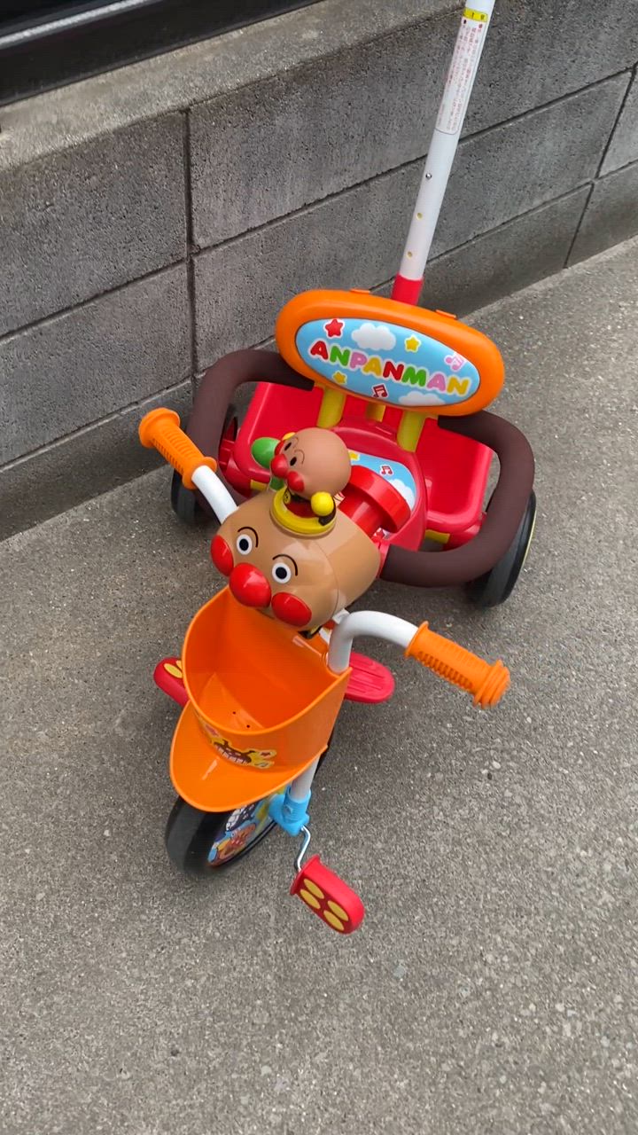 エムアンドエム 三輪車 1歳 手押し棒付き 子供用 アンパンマン