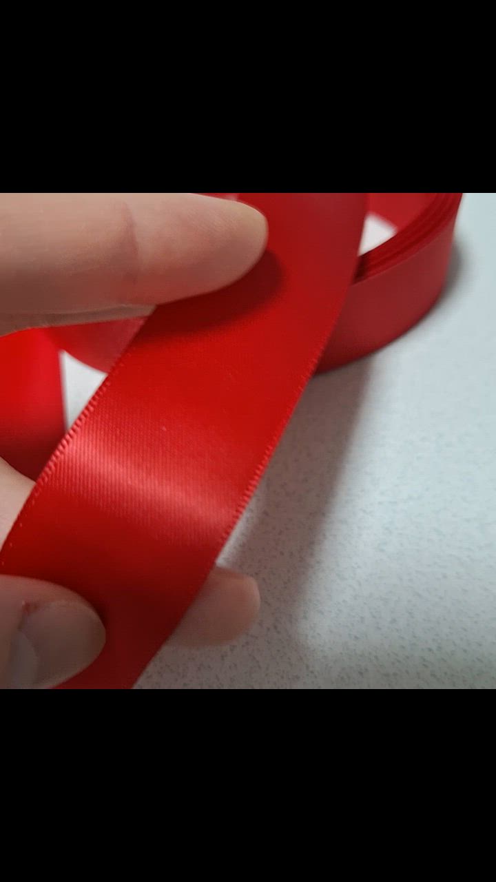 専用　赤白リボン 25mm 両面サテンリボン 6m ピンク・赤系C : まんま母さんの