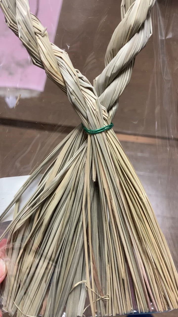 秀〆 しめ縄 材料 リース 土台 草 丸 14cm 縦 25cm ハンドメイド