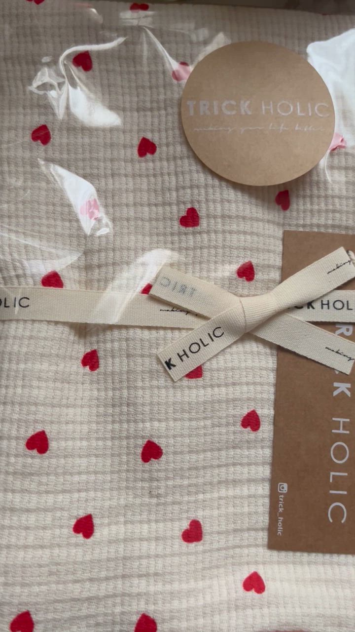 1点のみネコポス可】Heart gauze blanket S-size（約70×85cm）ダブル