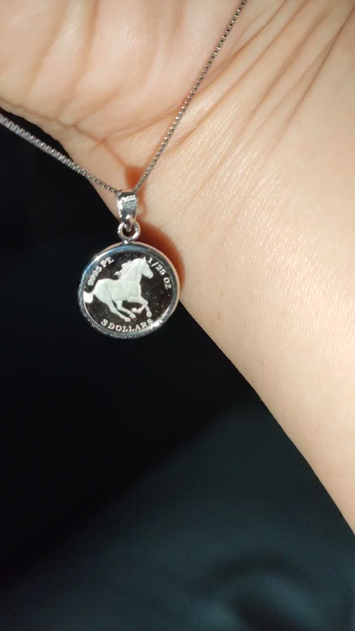 プラチナ ホース 馬 1/25oz コイン ペンダントトップ メンズ ネックレス 純プラチナ ホース 馬 1/25oz コイン ペンダントトップ シンプル