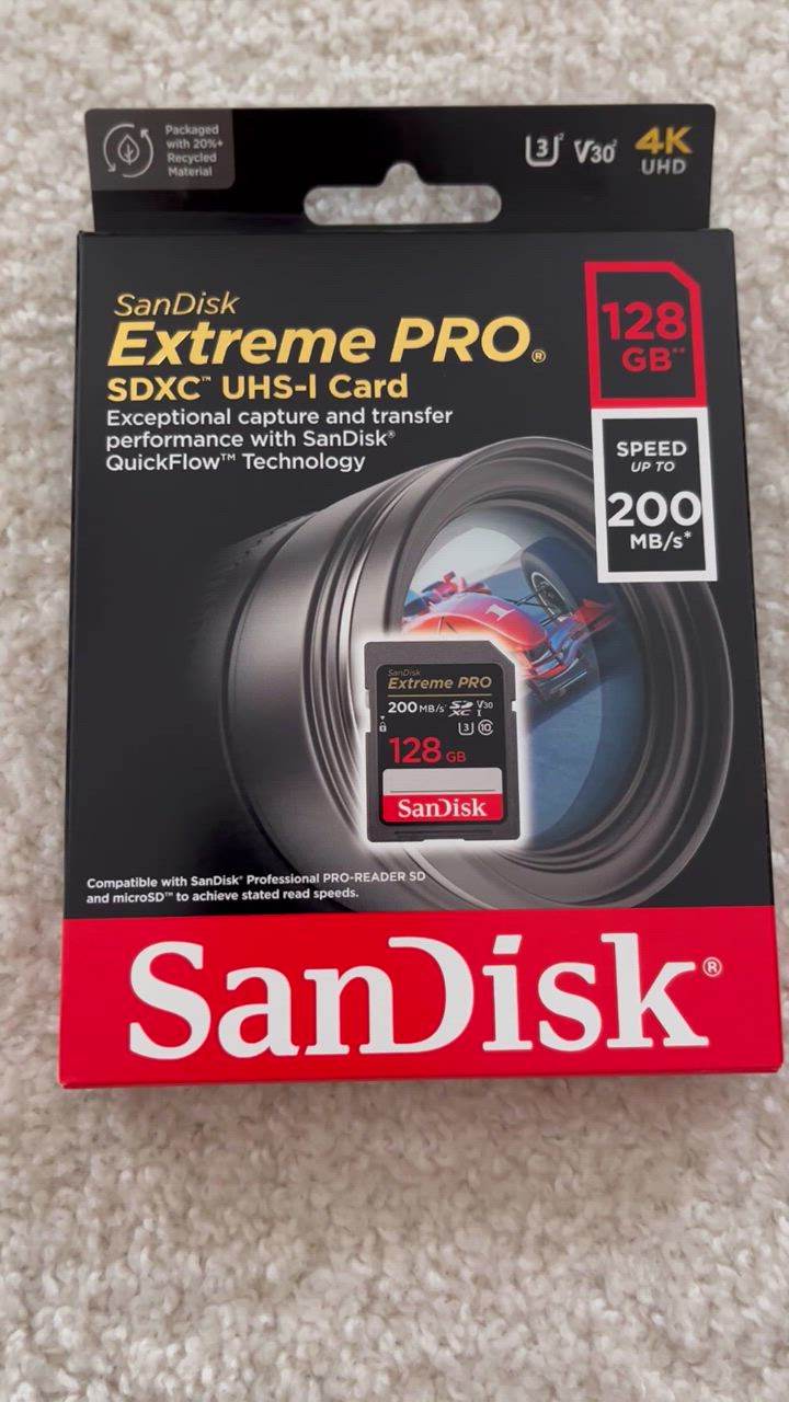 SanDisk Extreme PRO SDXCカード 128GB UHS-I U3 V30 R:200MB/s SanDisk Extreme PRO SDXCカード 128GB UHS-I U3 V30 R:200MB/s