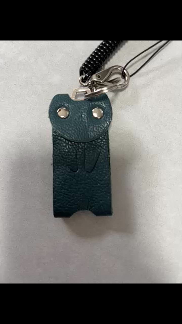 KUROKAWA カギ守猫 キーカバー 猫 ネコ 防犯 本革 リング付き 鍵