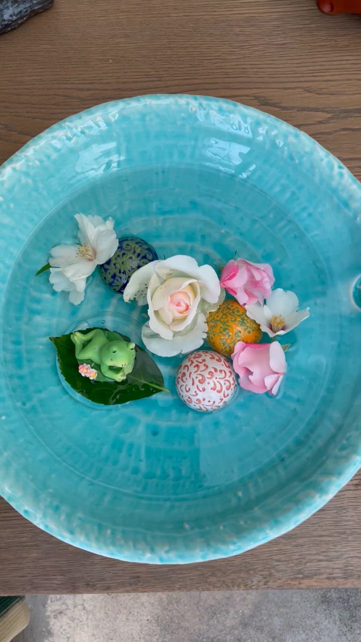 浮き玉 陶器 彩色 12個セット(説明書付き)Mサイズ 直径4cm 浮球