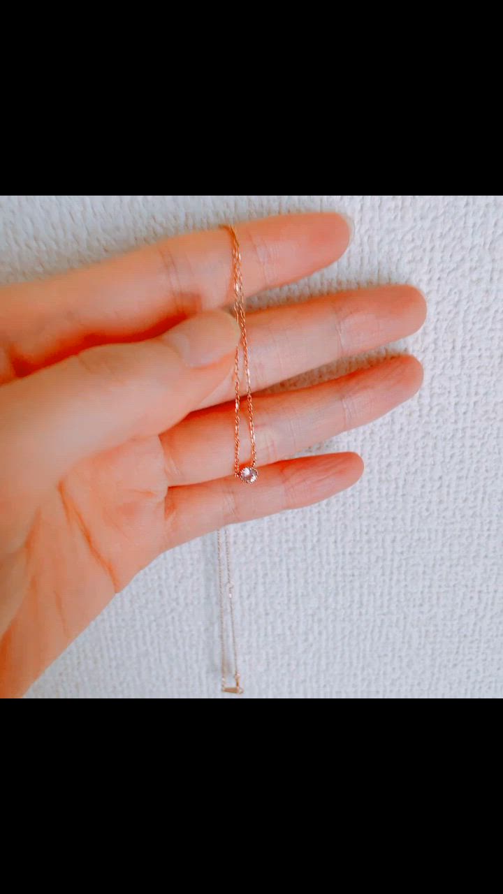 ジュエリーツツミ K10ピンクゴールドモルガナイトネックレス