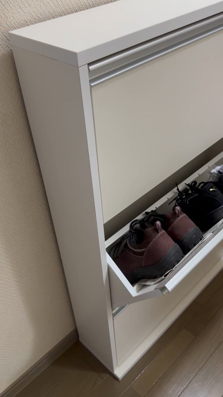 川口工器 シューズボックス スリム 木製 下駄箱 幅70cm 3段