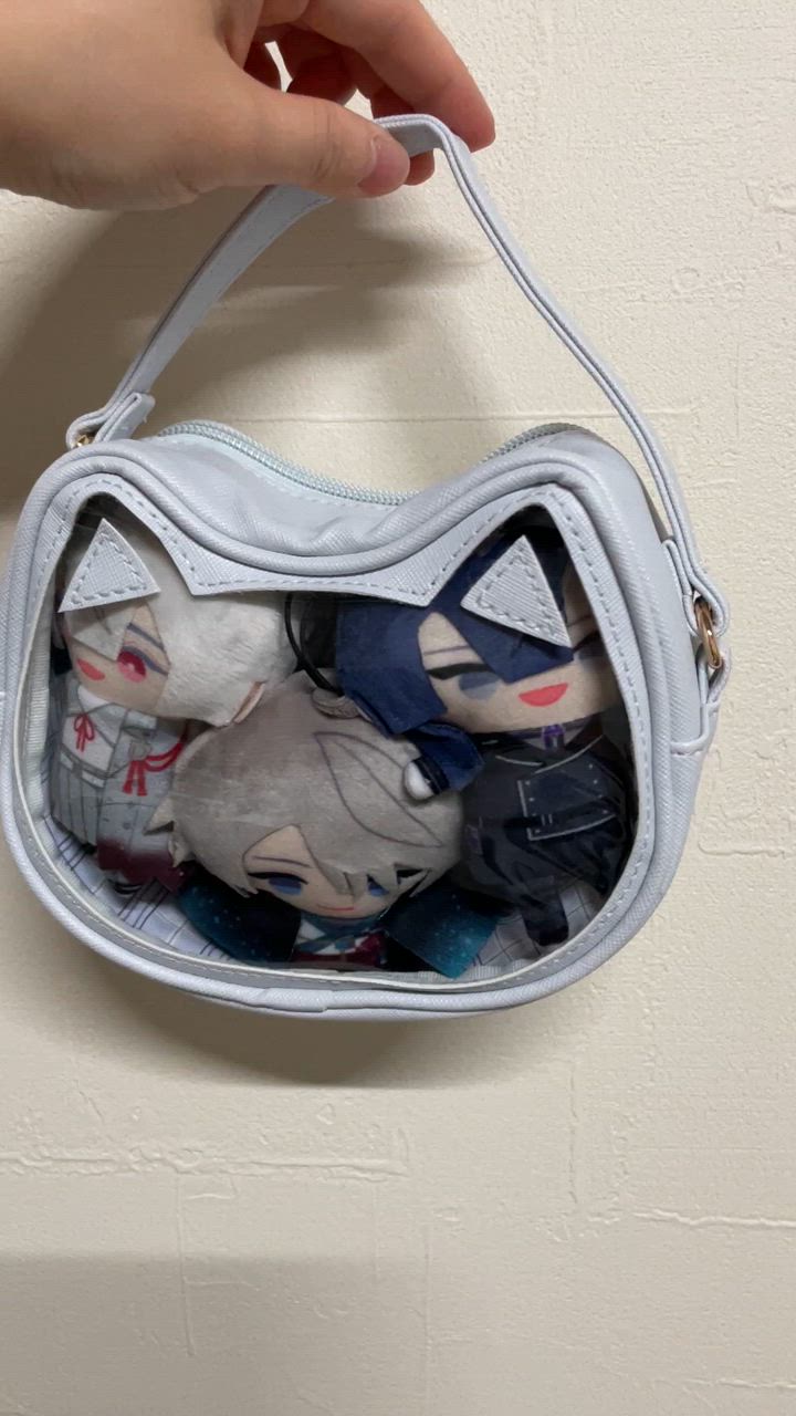 Osel合皮ネコダイカットぬいポーチ / ぬいぐるみポーチ 推し活