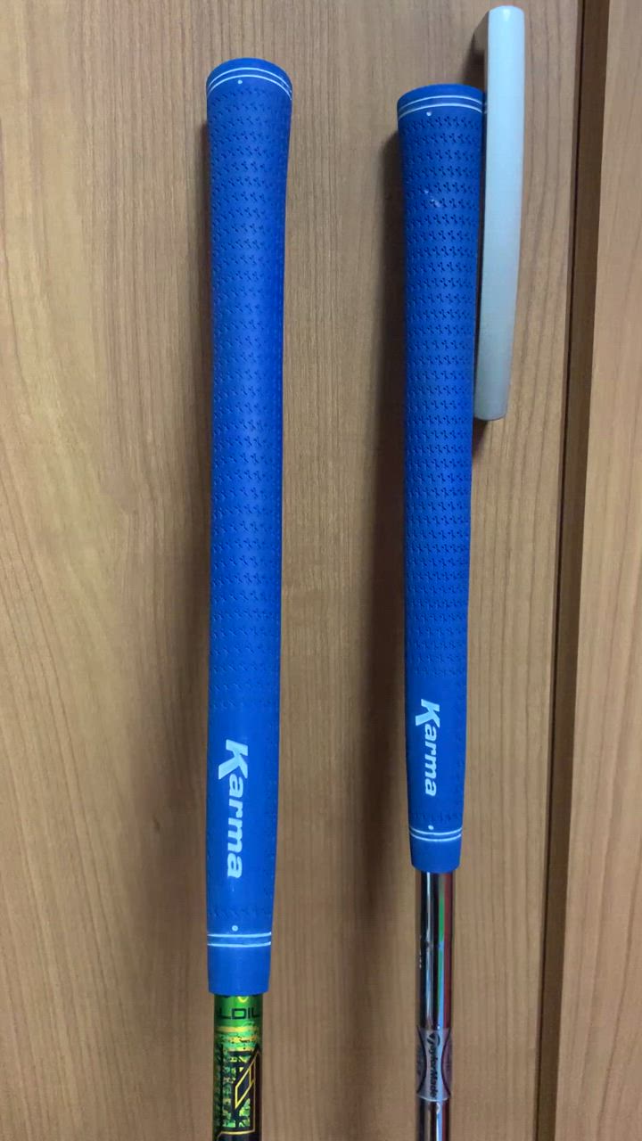 Karma ベロアレッドジャンボ 13ピースゴルフグリップキット (テープ、Dynacraft Solvent、バイスクランプ付き) | Karma Velour ゴルフグリップ13点セット ミッドサイズ (+1⁄32