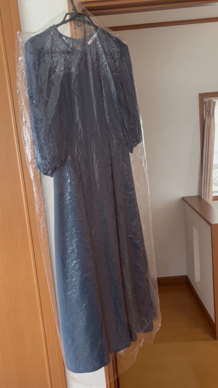 GIRL DRESS FOR NOW ドレス レース切替えパフスリーブ フレア
