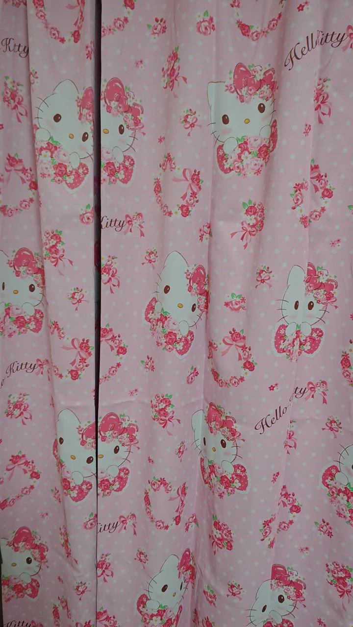 ハローキティー　カーテン　4枚 ハローキティ♥ カーテン４枚 レオパード❣ ヒョウ柄❣ レトロ❣ 激レア❣