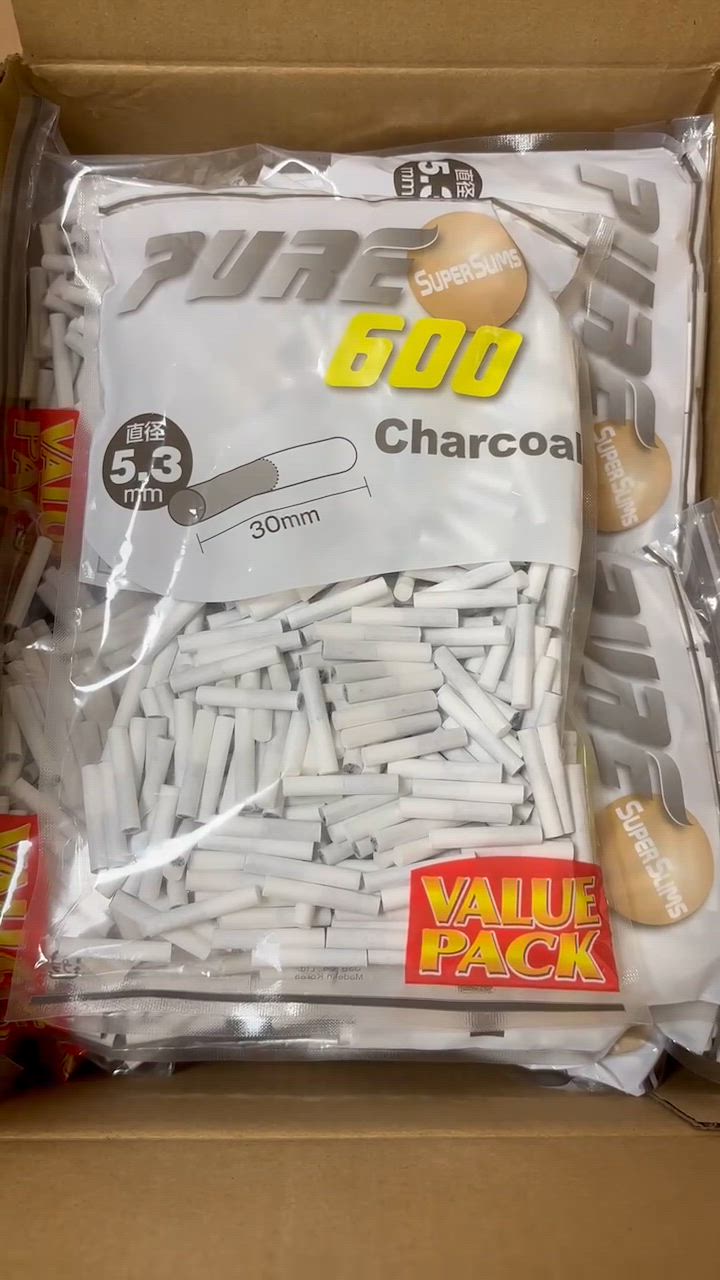 10個 PURE 手巻きタバコ用 スーパースリム チャコール